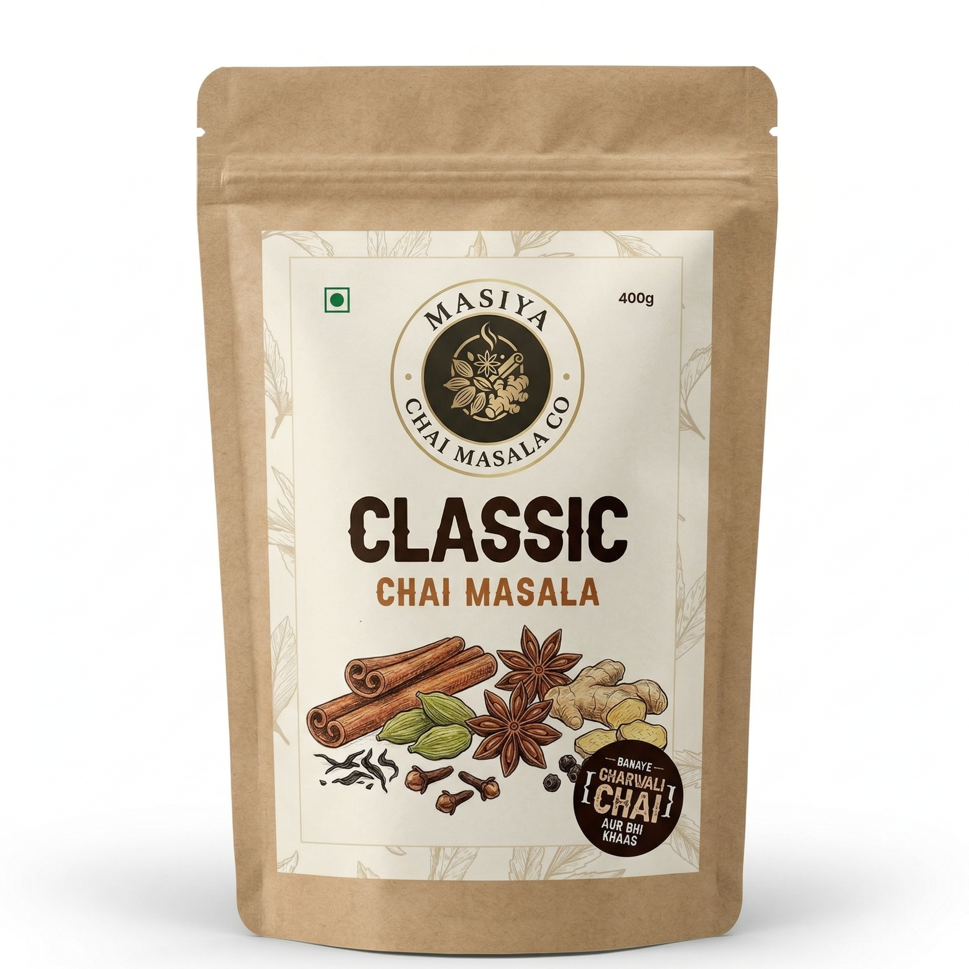 Mansiya Chai Masala Co. Classic Chai Masala package on a white background